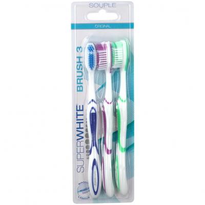 SUPERWHITE - BROSSE A DENTS BRUSH*3 SOUPLE 3 Brosses a dents souples