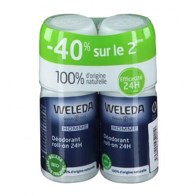 Weleda HOMME - D&eacute;odorant Roll-On 24H Bio, 2x50ml