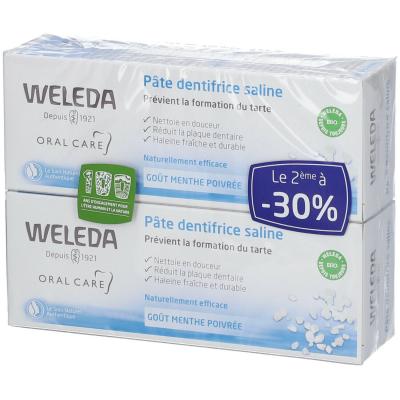 Weleda Soin Bucco-Dentaire P&acirc;te Dentifrice Saline Lot de 2 x 75ml