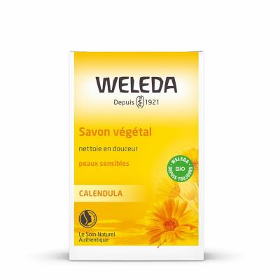 Weleda CALENDULA - Savon V&eacute;g&eacute;tal Bio - Peaux Sensibles, 100g
