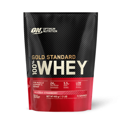 Optimum Nutrition Prot&eacute;ine 100% Whey Gold Standard Strawberry 450 g