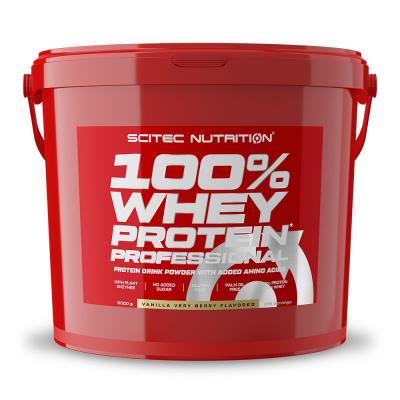 Scitec Nutrition 100% Whey Protein Professional 5000g Vanilla Very Berry - Lactos&eacute;rum