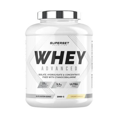 Whey prot&eacute;ine - Superset Nutrition - 100% WHEY PROTEINE ADVANCED (2kg) - Saveur Vanille Cr&eacute;meuse