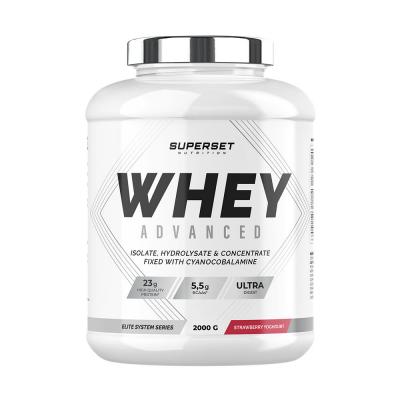 100% WHEY PROTEINE ADVANCED (2kg)   Whey prot&eacute;ine   Fraise Yogourt   Superset Nutrition 