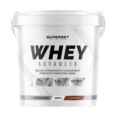 100% WHEY PROTEINE ADVANCED (4KG) Whey prot&eacute;ine Chocolat Superset Nutrition 