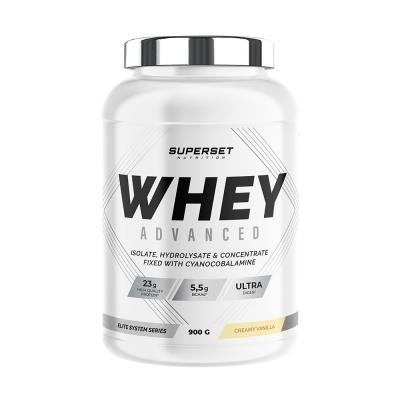100% WHEY PROTEINE ADVANCED (900gr)   Whey prot&eacute;ine   Vanille Cr&eacute;meuse   Superset Nutrition 