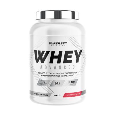 100% WHEY PROTEINE ADVANCED (900gr)   Whey prot&eacute;ine   Fraise Yogourt   Superset Nutrition 