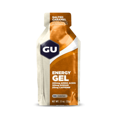 Gu Salted 24 Units Caramel Energy Gels Box Marron