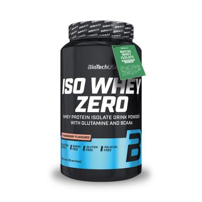 Biotech USA Iso Whey Zero 908g Fraise - Isolat&nbsp;de&nbsp;lactos&eacute;rum