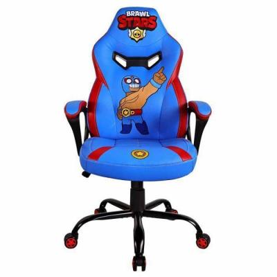 Chaise Gaming Junior Brawl Stars Bleue Simili Cuir et Broderie Ergonomique et R&eacute;glable - Subsonic