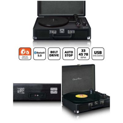 Platine Vinyle - - TT-115BK - Bluetooth 5.0 - 3 Vitesses - Enceintes Int&eacute;gr&eacute;es