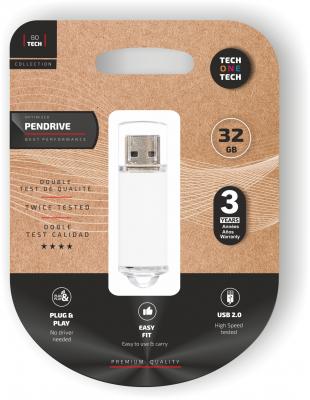 TechOneTech Cl&eacute; USB Tech Basic M&eacute;moire USB 2.0 32 Go - Blanche