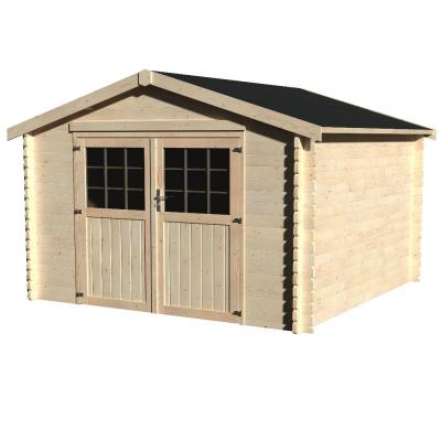 Abri de jardin 7.42m&sup2; en bois de sapin trait&eacute; Valodeal 34mm