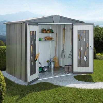 Abri de jardin m&eacute;tal 3,8 m&sup2; Ep. 0,53 mm Europa 3 Biohort gris