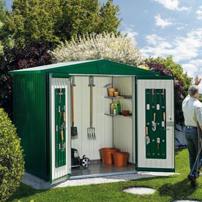 Abri de jardin m&eacute;tal 3,8 m&sup2; Ep. 0,53 mm Europa 3 Biohort vert