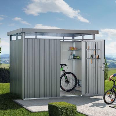 Abri jardin HighLine H2 - Porte simple - M&eacute;tal - Gris quartz - 4,4m2