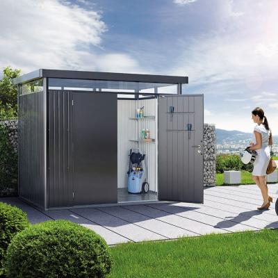 Abri de jardin avec porte double HighLine H3 - Gris fonc&eacute;