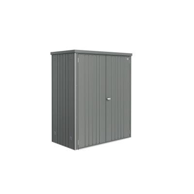 Armoire de jardin m&eacute;tal quartz, l.155 x H.182 x P.83 cm
