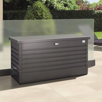 Coffre de jardin m&eacute;tal 460L Biohort gris fonc&eacute;