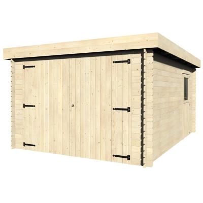 Garage toit plat Ep. 28 mm surface ext&eacute;rieur 15 58 m&sup2; en bois