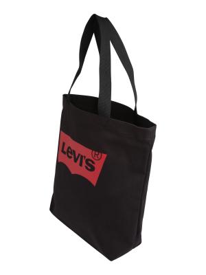 Levis Sac tote en coton noir avec d&eacute;tail de la marque. Couleur: Noir