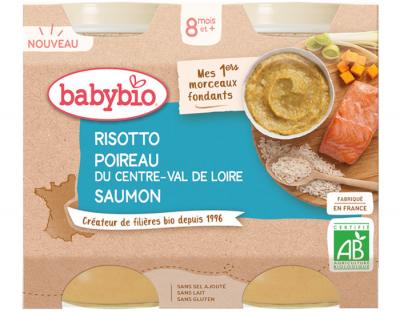 BabyBio Risotto Poireau Saumon 8M+ Bio 2x200g