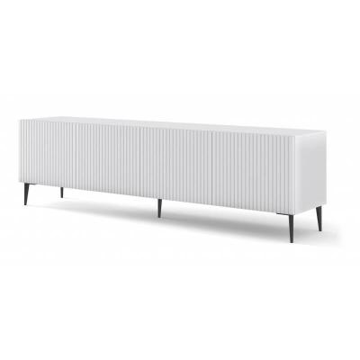 Meuble tv ravenna b 200 cm 4D frais&eacute; blanc mat + cadre
