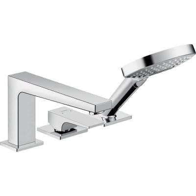 Robinet mitigeur bain douche 3 trous poign&eacute;e manette Metropol chrom&eacute;