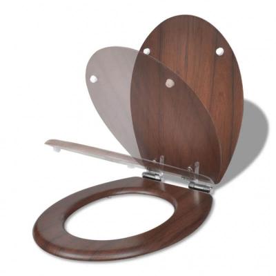 Si&egrave;ge de toilette MDF Couvercle &agrave; fermeture en douceur Marron