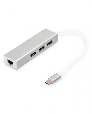 Digitus Concentrateur USB 3.0 de Type-C avec Gigabit Ethernet