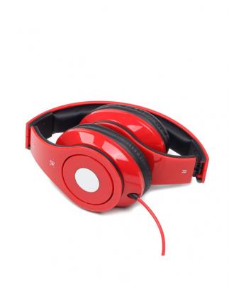 Casque supra-auriculaire filaire supra-aural Detroit pliable, micro-casque rouge