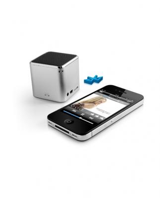 MUSICMAN BT-X2 Mini Enceinte Bluetooth avec transmission audio sans fil Argent