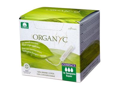 Tampons compact super avec applicateur en coton Bio - 16 unite(s)