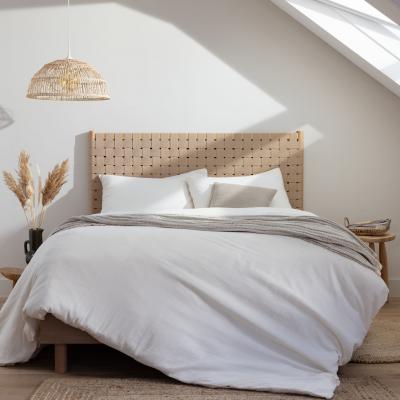 T&ecirc;te de lit &agrave; lani&egrave;res 160 cm en bois naturel - terre de nuit