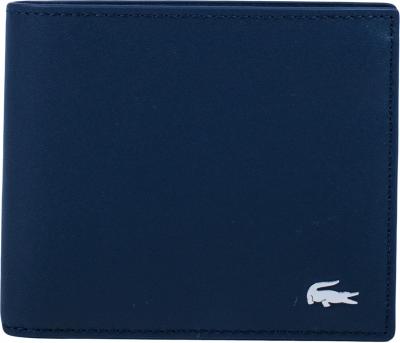 Lacoste pour homme. Portefeuille en cuir marine -12x10x3cm Lacoste