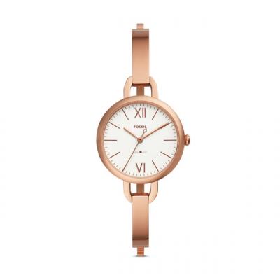 Fossil Women Montre Annette &Agrave; Trois Aiguilles En Acier Inoxydable Dor&eacute; Rose - One size