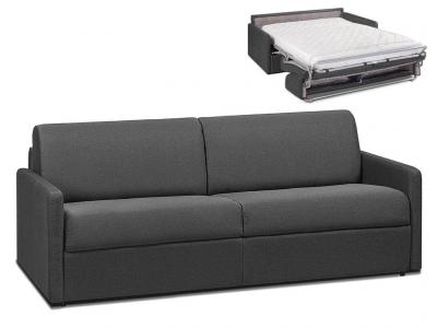 Canap&eacute; 4 places convertible express en tissu CALIFE - Gris - Couchage 160 cm