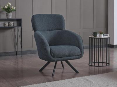 PASCAL MORABITO - Fauteuil pivotant en Tissu chin&eacute; Bleu LACONA de