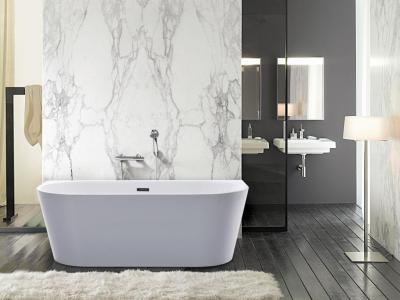 Baignoire semi &icirc;lot - 245L - 170 x 75 x 58 cm - Blanche - Acrylique - DIVINA