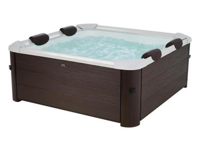 Spa semi-rigide 6 places marron avec accessoires - 120 jets - L160 x l160 x H65 cm - MAKEMO