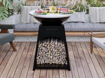 Barbecue Plancha Brasero CORVERA en Noir - L81 x l81 x H96 cm