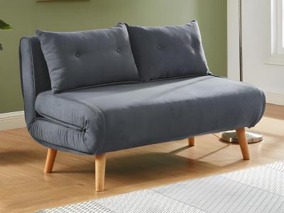 Canap&eacute; 2 places convertible en tissu valerio - Gris - Gris