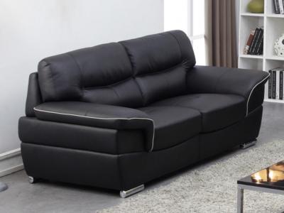 Vente-Unique Canap&eacute; 2 places en cuir THIBAULT - Noir