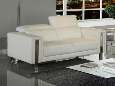 Vente-unique.com - Canap&eacute; 2 places en simili MAROUA - Blanc - Blanc