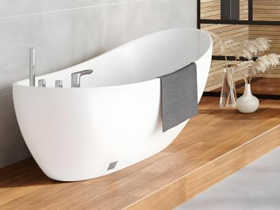 Baignoire &icirc;lot NATALIA avec robinetterie - 282L - 170*75*73cm - Blanche