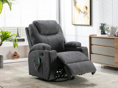 Vente-unique Fauteuil massant SILVANO en tissu - Gris