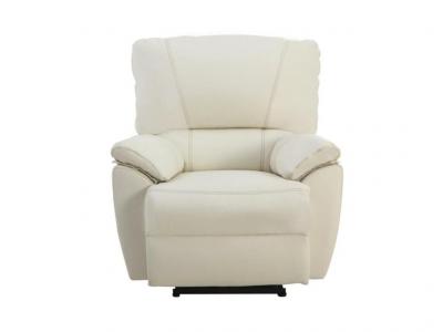 Vente-unique Fauteuil relax &eacute;lectrique en cuir MARCIS - Ivoire