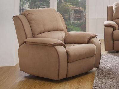 Vente-unique Fauteuil relax en microfibre HERNANI - Taupe
