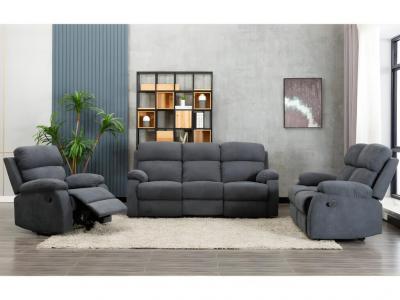 Vente-unique - Fauteuil Relax en Tissu TOLZANO - Anthracite