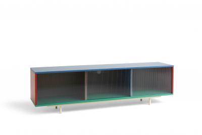 Meuble tv en bois Multi &agrave; portes vitr&eacute;es 180 cm Colour Cabinet - Hay